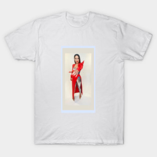 Katy Perry in red today on #AmericanIdol T-Shirt