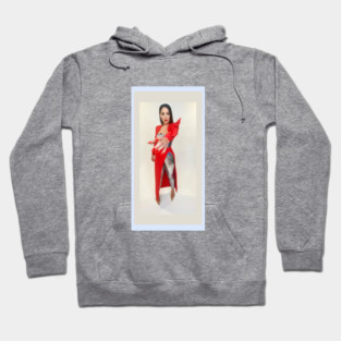 Katy Perry in red today on #AmericanIdol Hoodie
