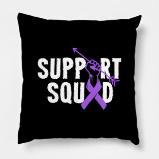 Support Squad Pancreatic Cancer Awareness purple Ribbon Pillow