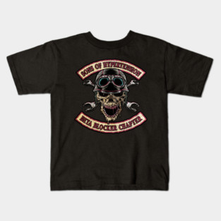 Skull Biker Patch Sons Of Hypertension Beta Blocker Chapter Kids T-Shirt
