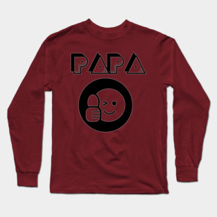 Papa Father Thumbs Up Icon Round Long Sleeve T-Shirt