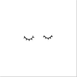 Closed eyes, just eyelashes Posters and Art