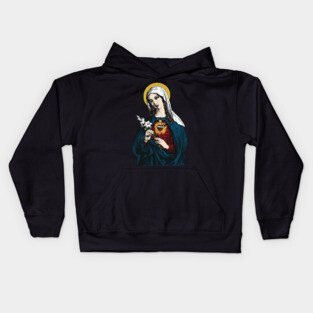 Virgin Mary with her Immaculate Heart Kids Hoodie