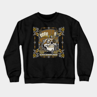 Steampunk Mechanical Skull Crewneck Sweatshirt
