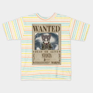 Nyanta Cool Cute Cat Wanted Poster Kids T-Shirt