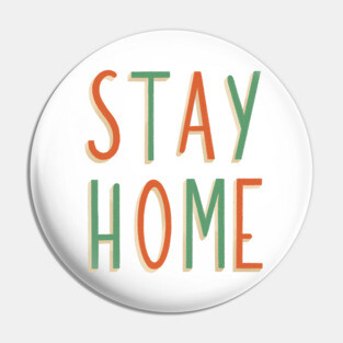Stay home hand lettering design Pin