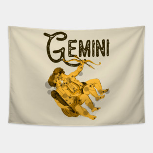 Gemini ))(( Astrological Sign Zodiac Constellation Design Tapestry