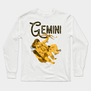 Gemini ))(( Astrological Sign Zodiac Constellation Design Long Sleeve T-Shirt