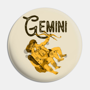 Gemini ))(( Astrological Sign Zodiac Constellation Design Pin