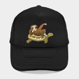 Cute & Funny Sloth Riding Turtle Adorable Animals Hat