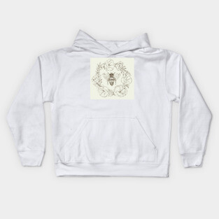 Honey Bee in a Lisianthus Wreath Kids Hoodie