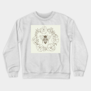 Honey Bee in a Lisianthus Wreath Crewneck Sweatshirt