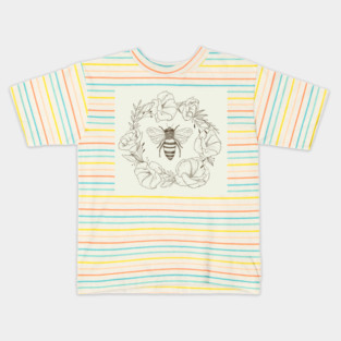 Honey Bee in a Lisianthus Wreath Kids T-Shirt