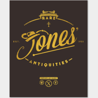 Jones' Rare Antiquities - gold Posters and Art