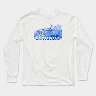 Santorini Skyline Long Sleeve T-Shirt