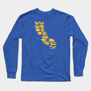 Golden State Warriors Vintage Logo California Outline Distressed Long Sleeve T-Shirt