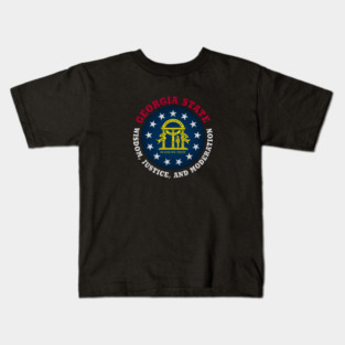 GEORGIA PEACH STATE FLAG Kids T-Shirt