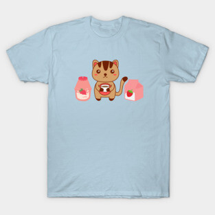 Kawaii kitty strawberry tea T-Shirt