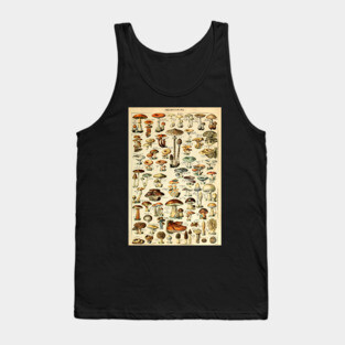 Champignons Mushrooms Vintage Botanical Illustration Tank Top