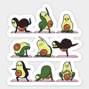 Pregnancy Avocado Yoga Sticker