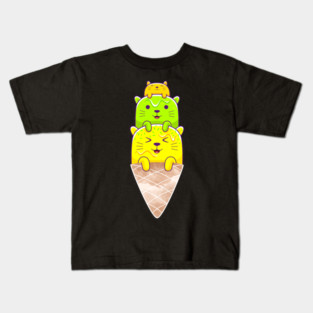 Of Cats, Ice cream and Cones - Melting Cool Cats Kids T-Shirt