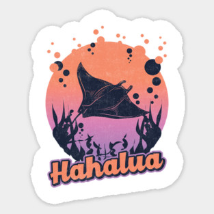 Vintage Hahalua Hawaiian for Stingray manta ray beauty of the sea Sticker