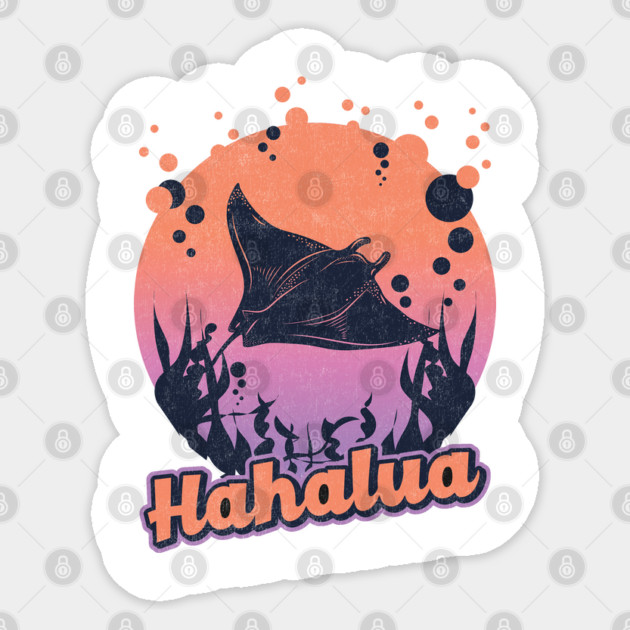 Vintage Hahalua Hawaiian for Stingray manta ray beauty of the sea Sticker by Joaddo