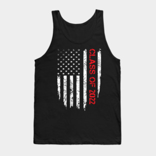 Senior Class Of 2022 Graduation Patriotic American Flag Tank Top