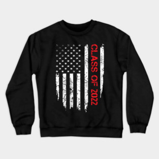 Senior Class Of 2022 Graduation Patriotic American Flag Crewneck Sweatshirt
