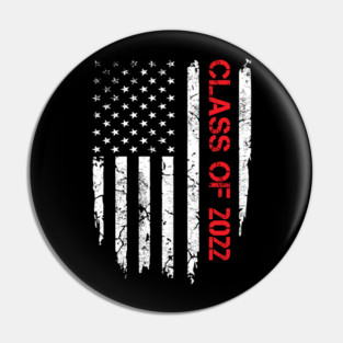 Senior Class Of 2022 Graduation Patriotic American Flag Pin