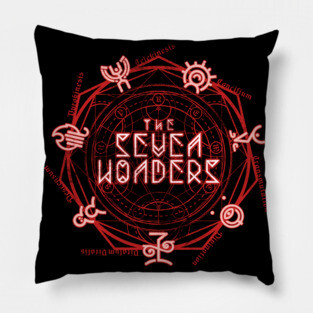 The Seven Wonders - devil red Pillow