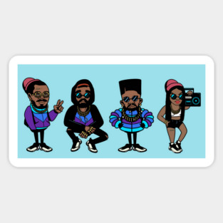 OId School Hip Hop Cartoon Characters // Street Art Cartoons Sticker