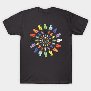 Many Circles of Rainbow Cats T-Shirt