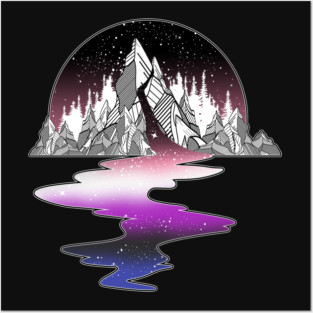 Genderfluid Mountain River Posters and Art
