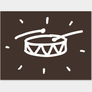 Marching Drum (white) Posters and Art