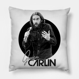 Retro George Carlin Dark Tribute Pillow