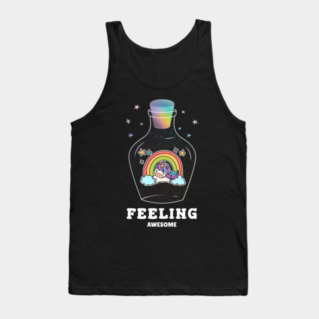 Feeling Awesome Unicorn Tank Top by Pixel Threads 
