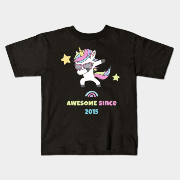 Awesome Since 2015 Kids T-Shirt by Pixel Threads 