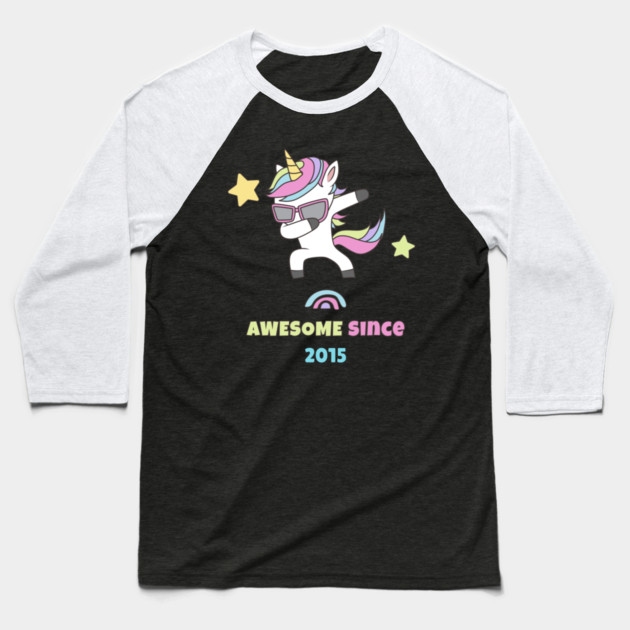 Awesome Since 2015 Baseball T-Shirt by Pixel Threads 
