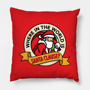 Where in the World is Santa Clause? (Red) Pillow