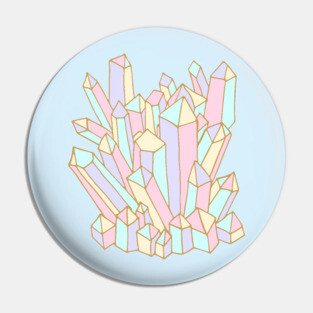 MAGICAL HEALING CRYSTAL GEM in Pastel Pink Mint Purple Yellow - UnBlink Studio by Jackie Tahara Pin