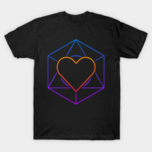Trippy Psychedelic Rave | Heart Sacred Geometry T-Shirt
