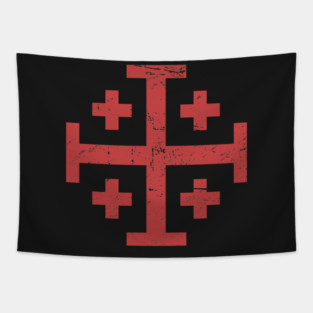 Crusader Cross Of Jerusalem | Renaissance Festival Design Tapestry