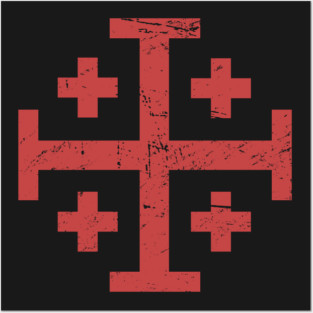 Crusader Cross Of Jerusalem | Renaissance Festival Design Posters and Art