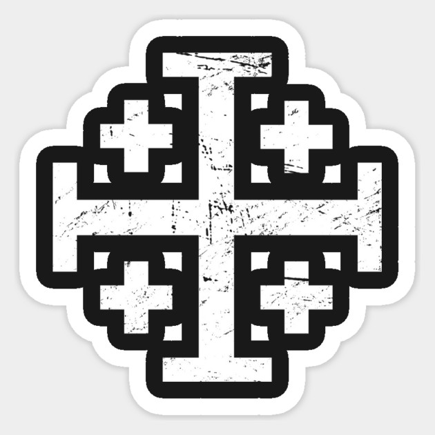 Templar Cross Of Jerusalem | Renaissance Festival Design Sticker by MeatMan