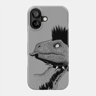 Crested punk velociraptor Phone Case