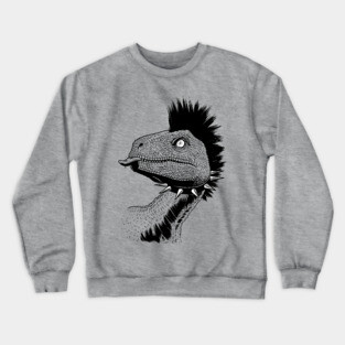 Crested punk velociraptor Crewneck Sweatshirt