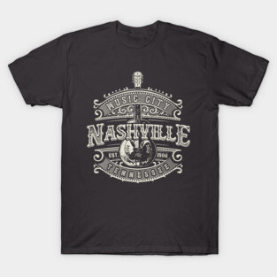 Nashville Music City Tennessee Guitar Vintage T-Shirt
