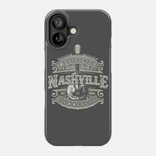 Nashville Music City Tennessee Guitar Vintage Phone Case