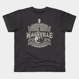 Nashville Music City Tennessee Guitar Vintage Kids T-Shirt